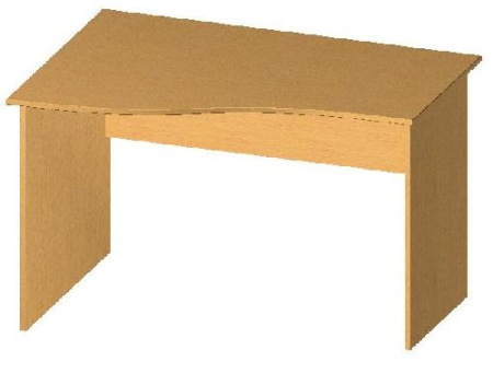 Стіл листовий криволінійний 120x84/60x75 см.