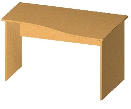 Стіл листовий криволінійний 130x84/60x75 см.