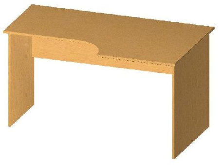 Стіл листовий криволінійний 140x84/60x75 см.