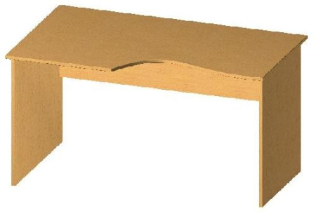 Стіл листовий криволінійний 140x84/70x75 см.