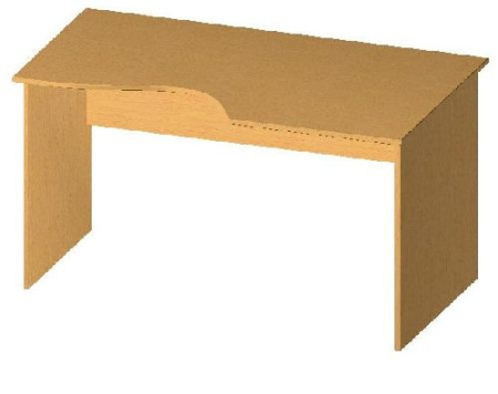 Стіл листовий криволінійний 140x84/70x75 см.