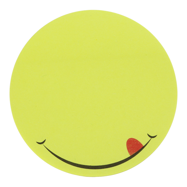 Блок для нотаток з клейким шаром SMILE 70х70 мм, 50 аркушів, жовтий