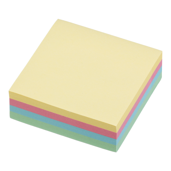 Блок для нотаток з клейким шаром 75х75 мм, 250 аркушів, пастель