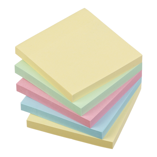 Блок для нотаток з клейким шаром 75х75 мм, 450 аркушів, пастель