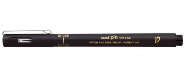 Лайнер браш Uni PIN Extra Fine Brush, чорний