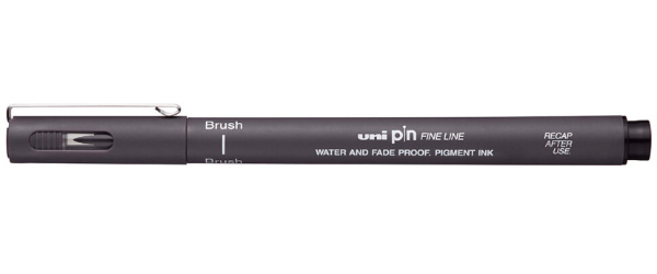 Лайнер браш Uni PIN Brush FINE LINE, темно-сірий