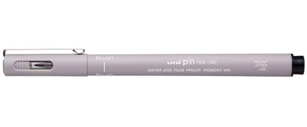 Лайнер браш Uni PIN Brush FINE LINE, світло-сірий