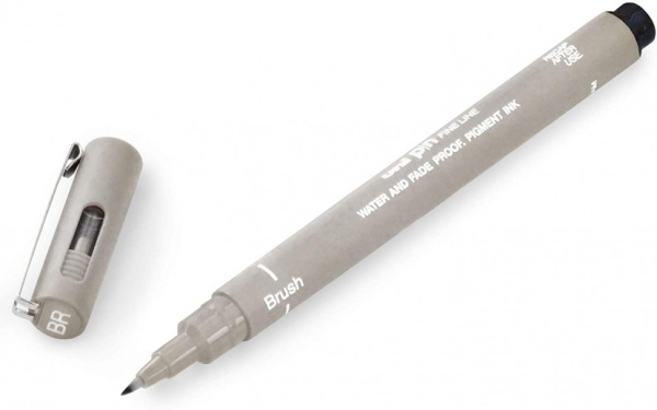 Лайнер браш Uni PIN Brush FINE LINE, світло-сірий