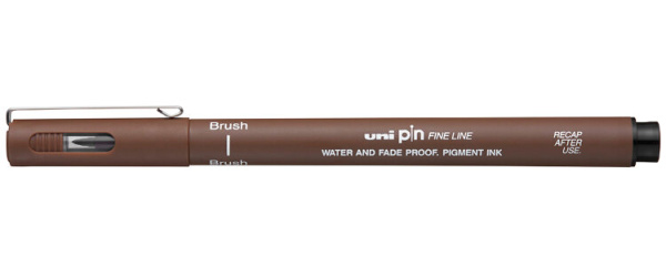 Лайнер браш Uni PIN Brush FINE LINE, сепія