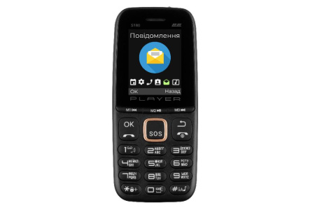 Мобільний телефон 2E S180 2021 Dual SIM без ЗП Black&Gold