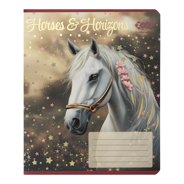 Зошит учнівський шкільний HORSES, 24арк., лінія, KIDS LINE