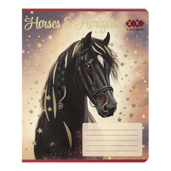 Зошит учнівський шкільний HORSES, 24арк., клітинка, KIDS LINE