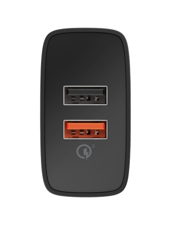 Сетевое ЗУ Trust QMAX 2XUSB-A QC3.0 3A, Max 30W, Black