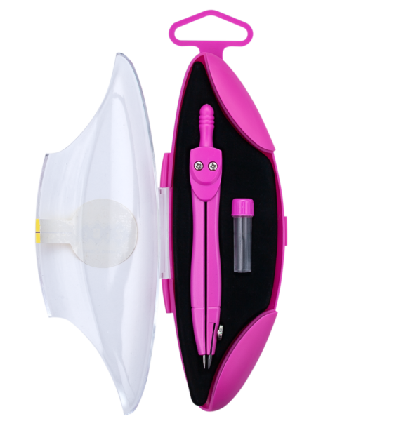 Циркуль NEON START, в тв. футлярі, зап.грифель, рожевий, KIDS Line