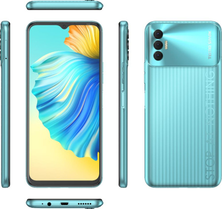 Смартфон TECNO Spark 8p (KG7n) 4/128Gb NFC Dual SIM Turquoise Cyan