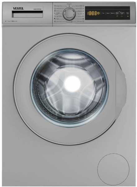 Стир. машина c фронт. загрузкой VESTEL W6S10T2TDS, 6 кг, 1000 об/мин, А+++, 60 см, дисплей, сенсорное управление, темное серебро