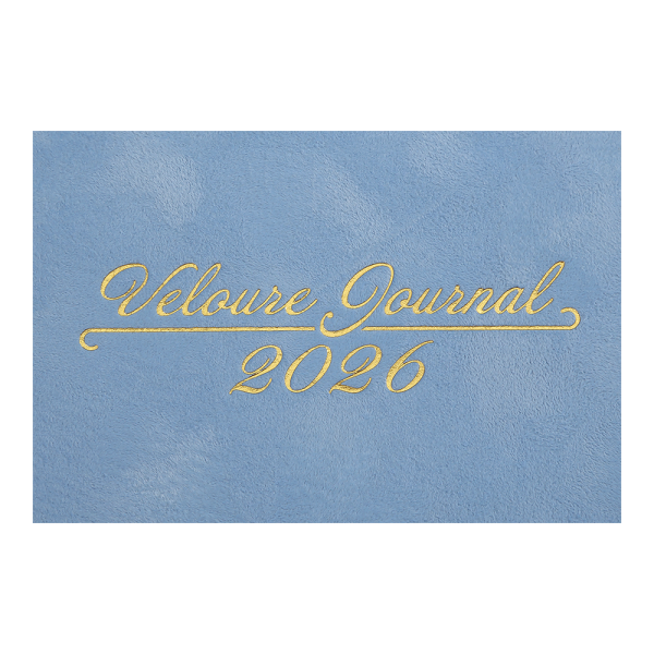 Щотижневик датов. 2026 VELOUR, A5, блакитний, штуч.шкіра
