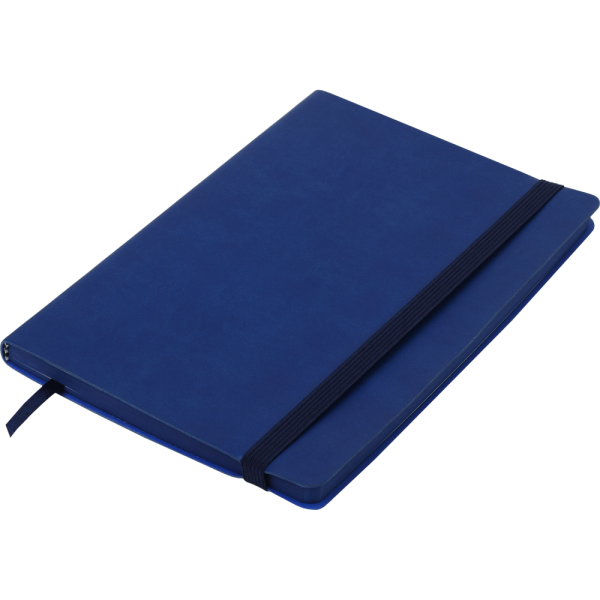 Блокнот діловий BRIEF А5, 96л., лінія, обкладинка штучна шкіра, синій
