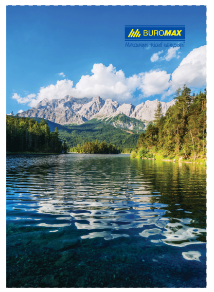 Книга канцелярська ПРИРОДА, JOBMAX, А4, 96 арк., клітинка, тверда ламінована обкладинка, асорті