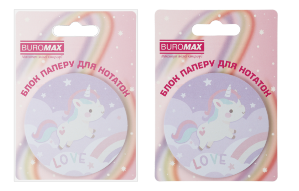 Блок для нотаток MAGIC UNICORN, з кл.шаром, діам. 70 мм, 30 арк