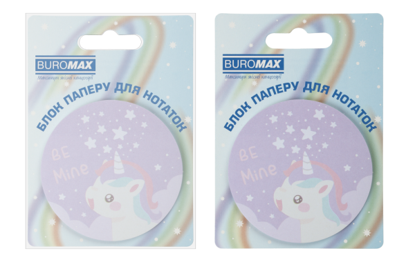 Блок для нотаток MAGIC UNICORN, з кл.шаром, діам. 70 мм, 30 арк