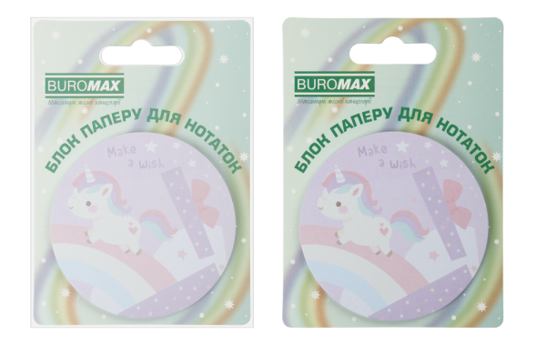 Блок для нотаток MAGIC UNICORN, з кл.шаром, діам. 70 мм, 30 арк