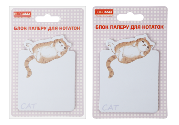 Блок для нотаток  LAZY CAT, з кл.шаром, 70х94 мм, 30 арк