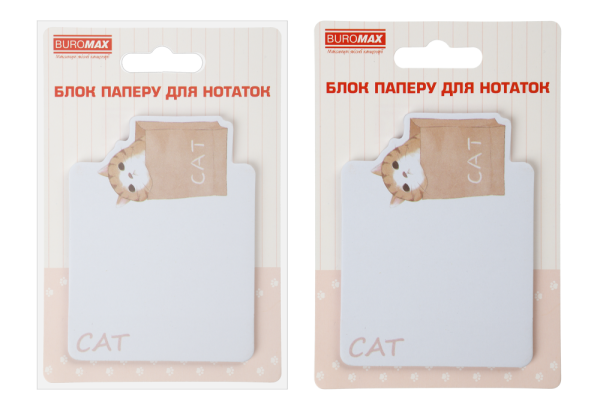 Блок для нотаток  LAZY CAT, з кл.шаром, 70х94 мм, 30 арк