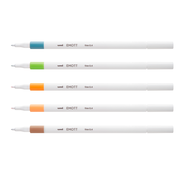 Лайнер uni EMOTT 0.4мм fine line, Nature Color, 5 кольорів