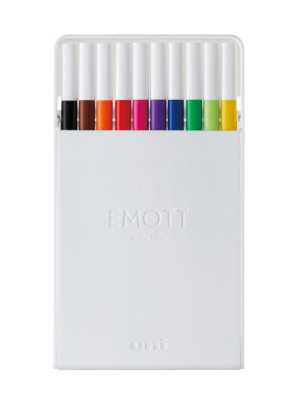 Лайнер uni EMOTT 0.4мм fine line, Standard Color, 10 кольорів