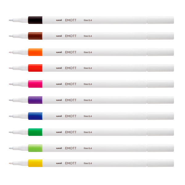 Лайнер uni EMOTT 0.4мм fine line, Standard Color, 10 кольорів