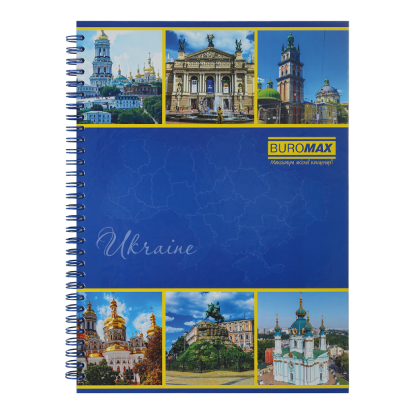 Зошит для нотаток А4, 96 арк., пружина, кл., тв. лам. палітурка