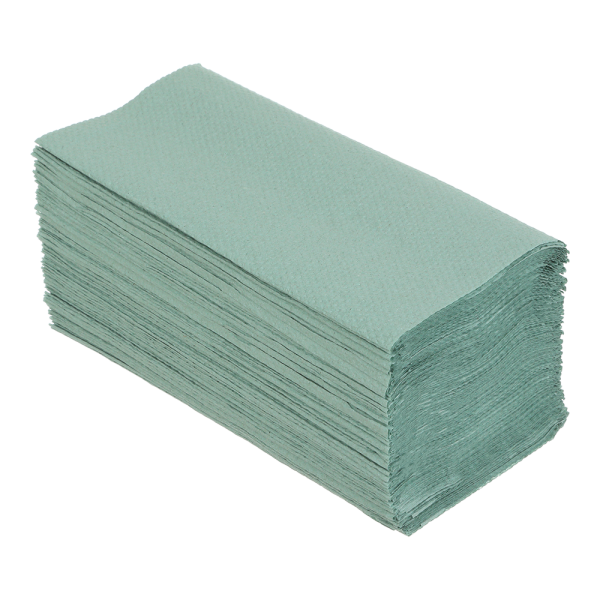 Рушники паперові макулатурні V-подібні.,200шт., зелені BUROCLEAN .