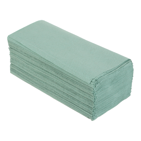 Рушники паперові макулатурні V-подібні.,160шт., зелені BUROCLEAN .