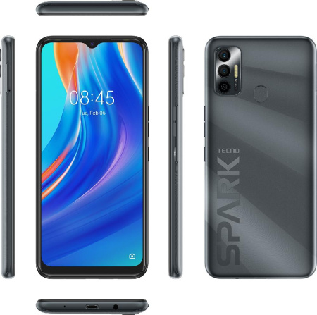 Смартфон TECNO Spark 7 (KF6n) 4/128Gb NFC 2SIM Magnet Black